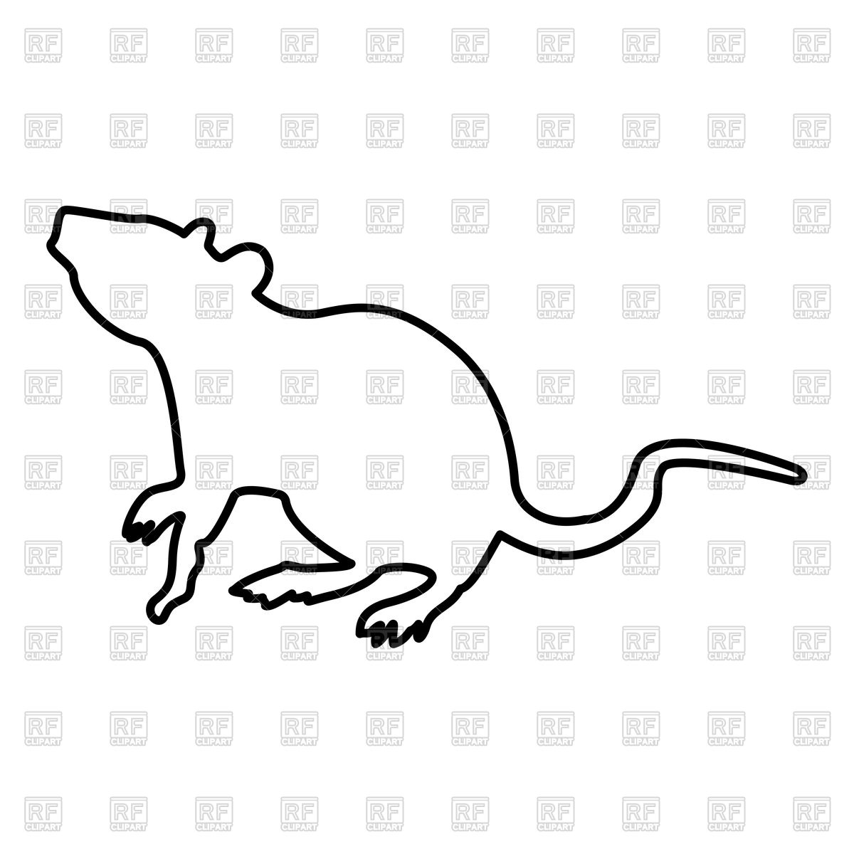 1200x1200 Rat Outline Royalty Free Vector Clip Art Image