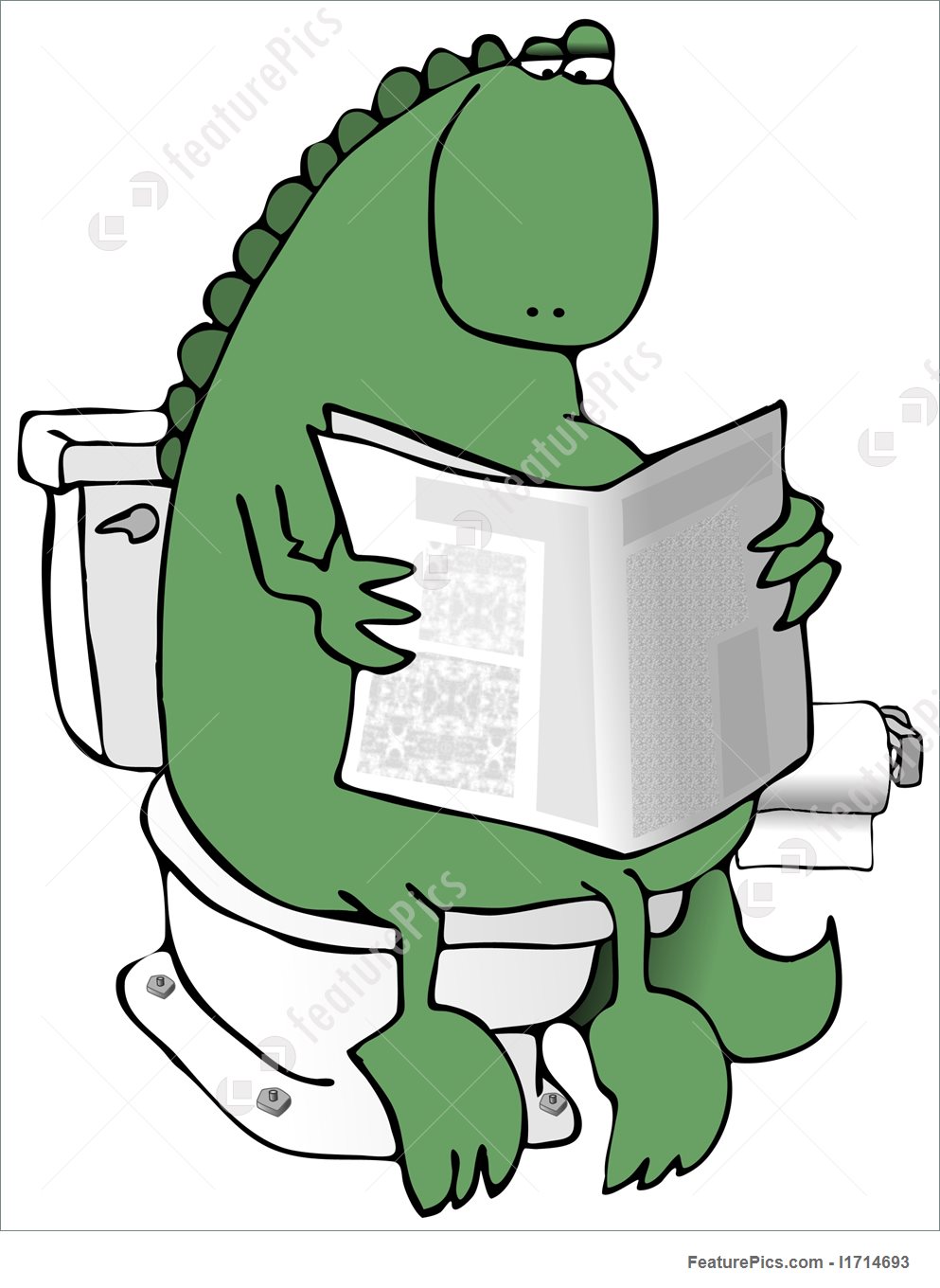 993x1360 Dinosaur On A Toilet Stock Illustration I1714693