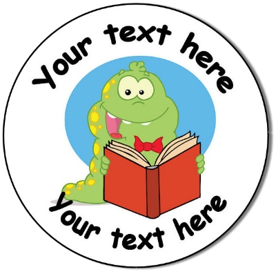 400x400 Personalised Custom Badge Educationnd School Dinosaur Reading