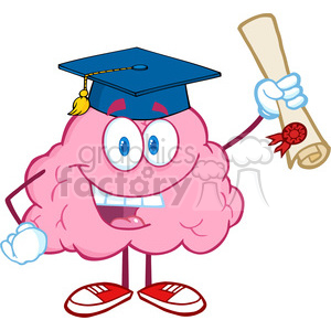 300x300 Royalty Free 5845 Royalty Free Clip Art Happy Brain Character