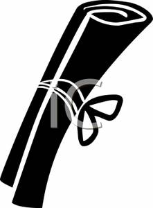 221x300 And White Diploma Clip Art Image