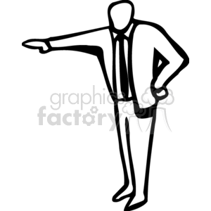 300x300 Royalty Free Black And White Man Pointing In A Direction 159521