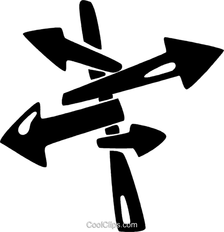 462x480 Direction Signs Royalty Free Vector Clip Art Illustration