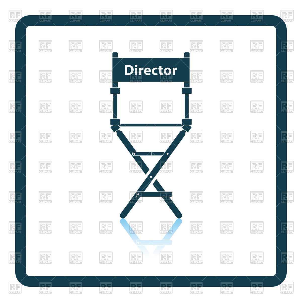 1200x1200 Shadow Reflection Design Of Director Chair Icon Royalty Free