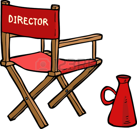 450x423 Cartoon Director Chair With A Megaphone Vector Illustration