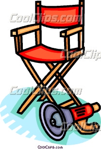 208x308 Director's Chair And Megaphone Clip Art