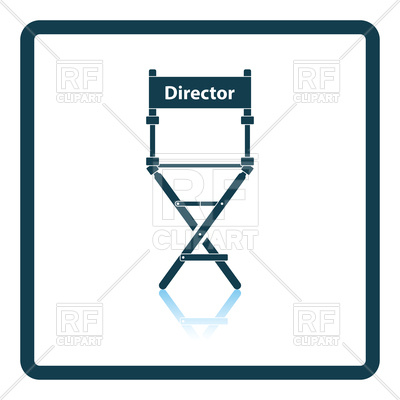 400x400 Shadow Reflection Design Of Director Chair Icon Royalty Free