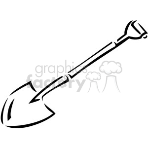 300x300 Royalty Free Black And White Dirt Shovel 385008 Vector Clip Art