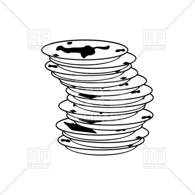 400x400 Dirty Dishes Icon Royalty Free Vector Clip Art Image