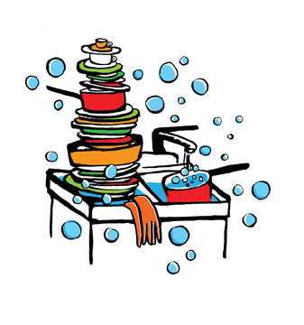337x360 Dirty Dishes In Sink Clipart