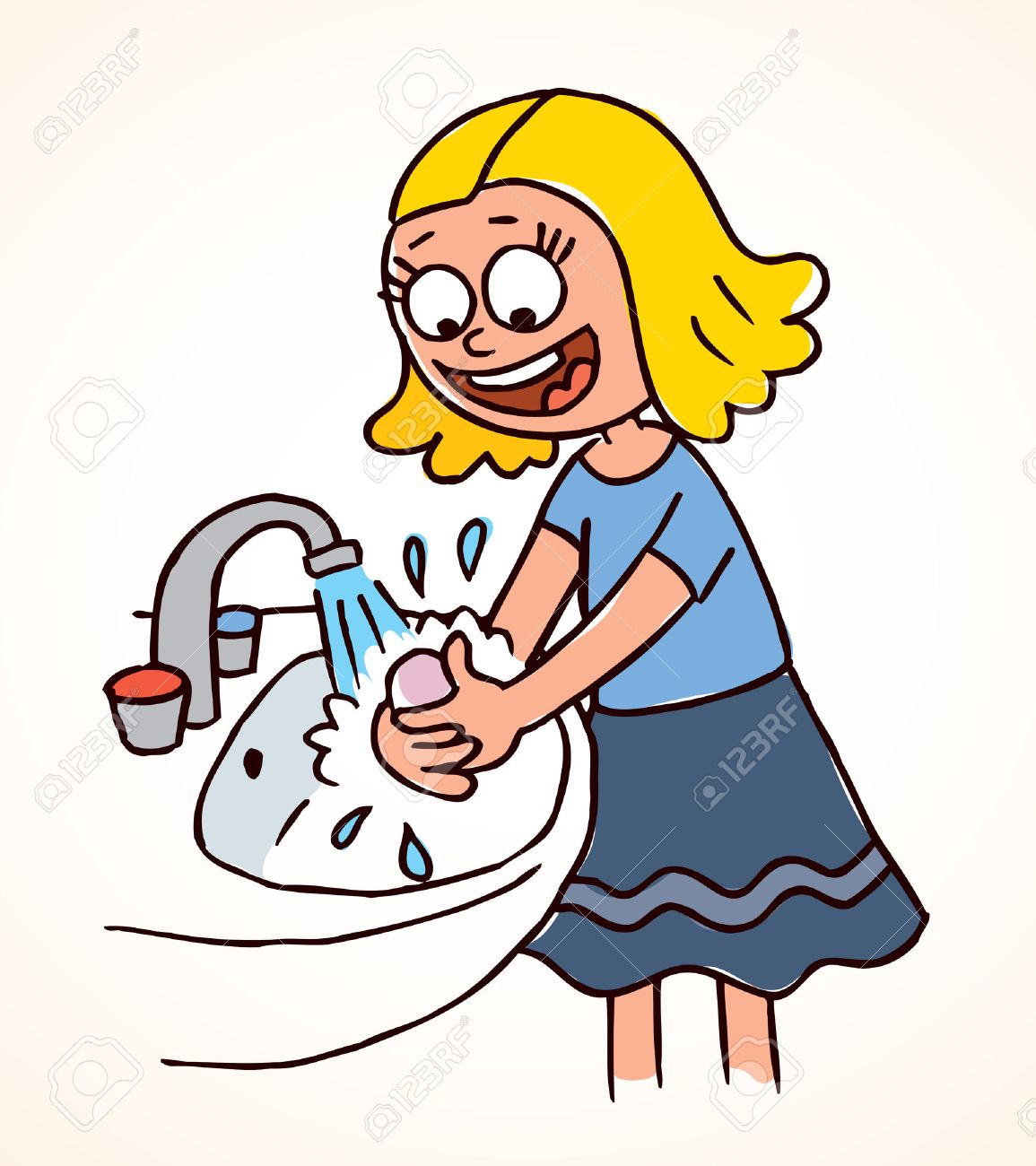 1155x1300 Little Girl Washing Hands Royalty Free Cliparts, Vectors,
