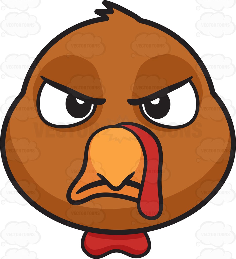 933x1024 A Disappointed Looking Turkey Cartoon Clipart
