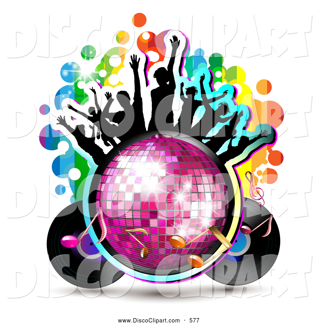 1024x1044 Vector Music Clip Art Of A Group Of Silhouetted Dancers On A Disco