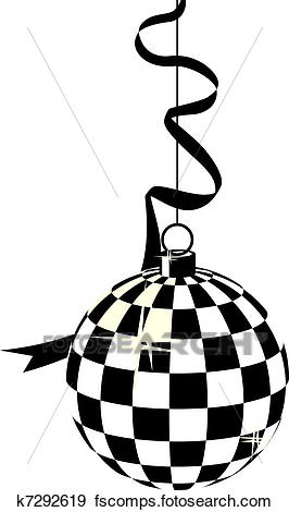 266x470 Clip Art Of Black And White Hanging Disco Ball K7292619