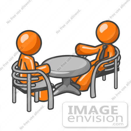 450x450 Clip Art Graphic Of An Orange Guy Character Having A Casual