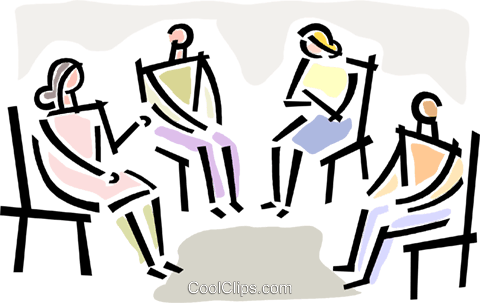 480x303 Group Discussion Royalty Free Vector Clip Art Illustration