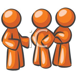 300x300 Colorful Cartoon Of Three Men Standing Together Having