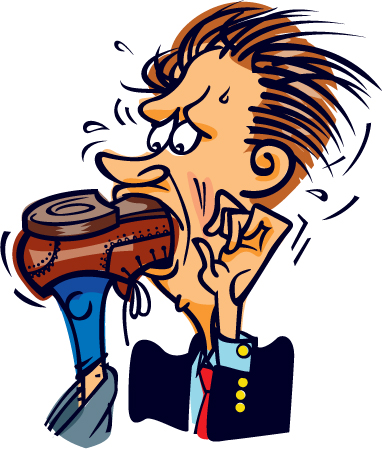 382x449 Foot In Mouth Clipart