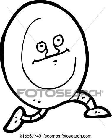 379x470 Clip Art Of Cartoon Dish Running Away K15567749