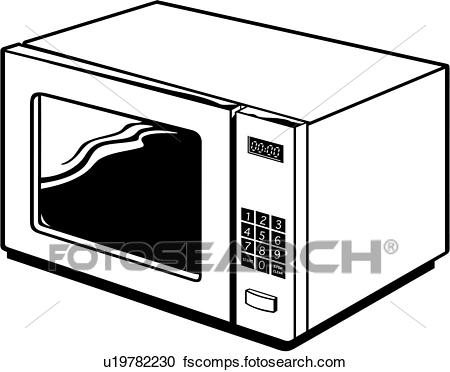 450x372 Clipart Of , Appliance, Kitchen, Microwave, U19782230