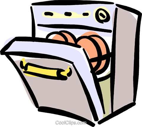 480x431 Dishwasher Royalty Free Vector Clip Art Illustration Vc040344