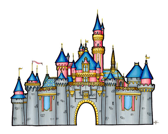 570x456 Disney Castle Drawing Sleeping Beauty Castle Illustration