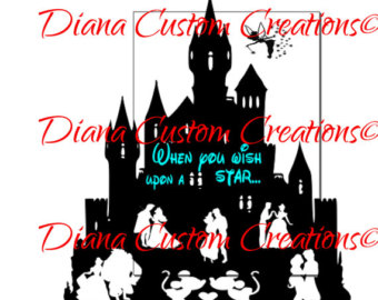 340x270 Instant Download Princess Disney Castle Silhouette Wall Art In 2