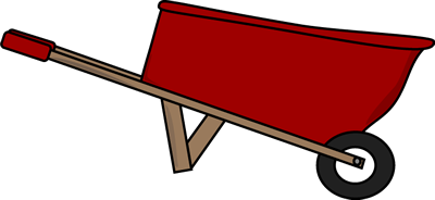 400x184 Red Wheelbarrow Clip Art