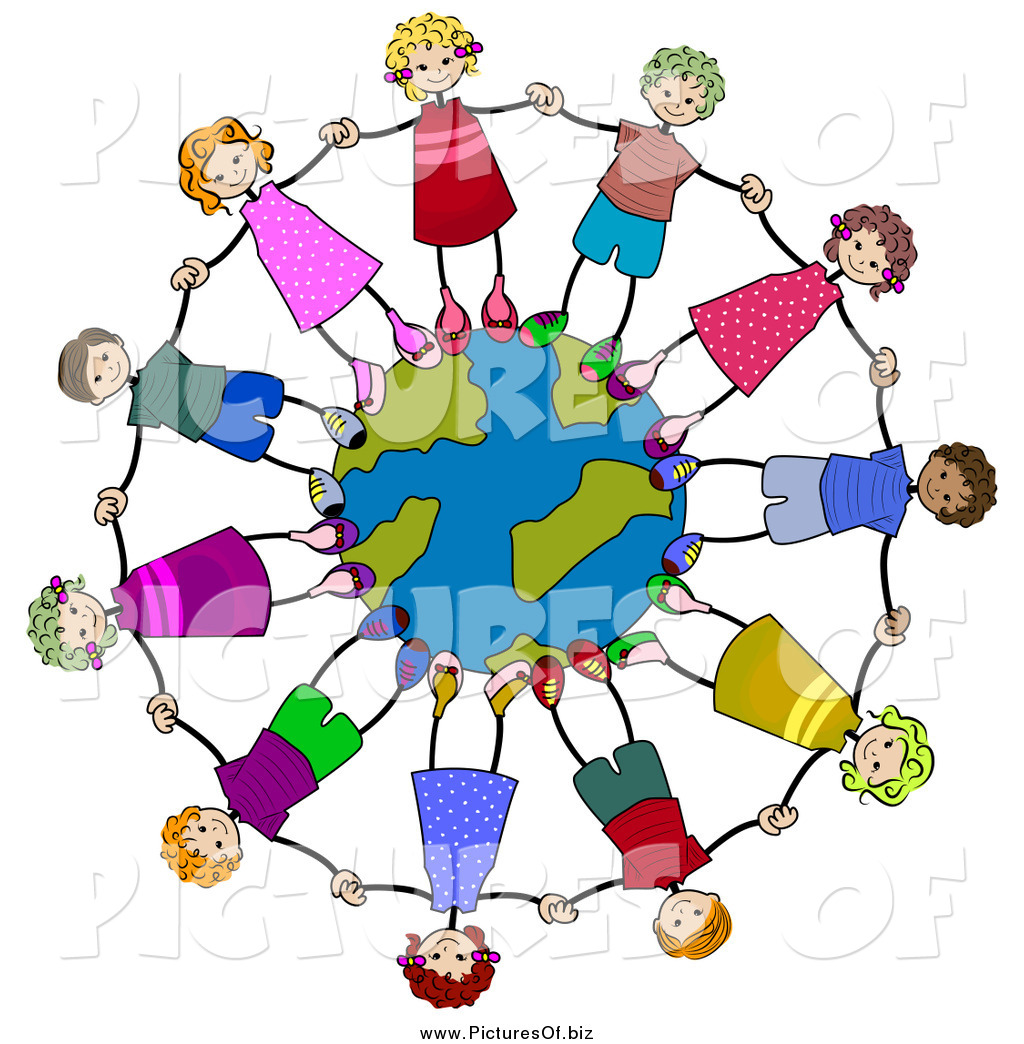 1024x1044 Clipart Of Diverse Stick Kids Holding Handsnd Standing On