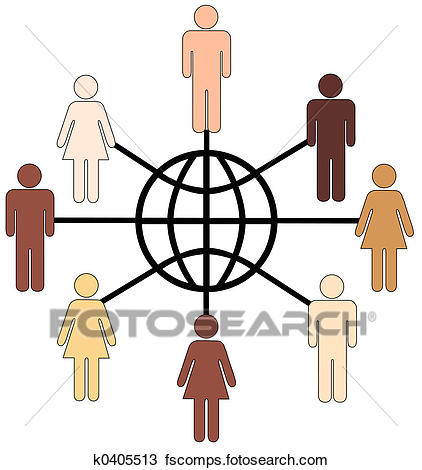 422x470 Drawing Of Globally Diverse People K0405513