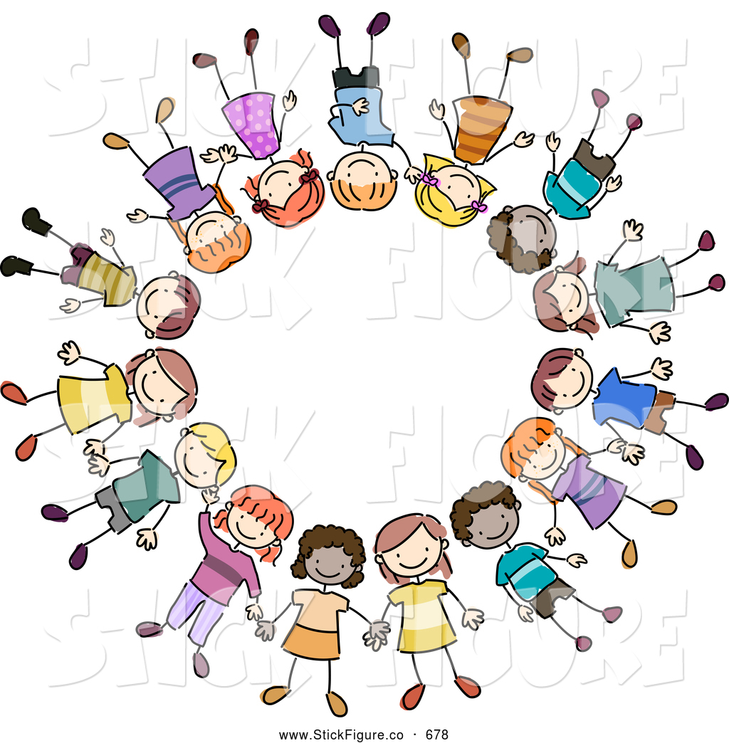 1024x1044 Clip Art Of A Circle Of Diverse Stick Kids By Bnp Design Studio