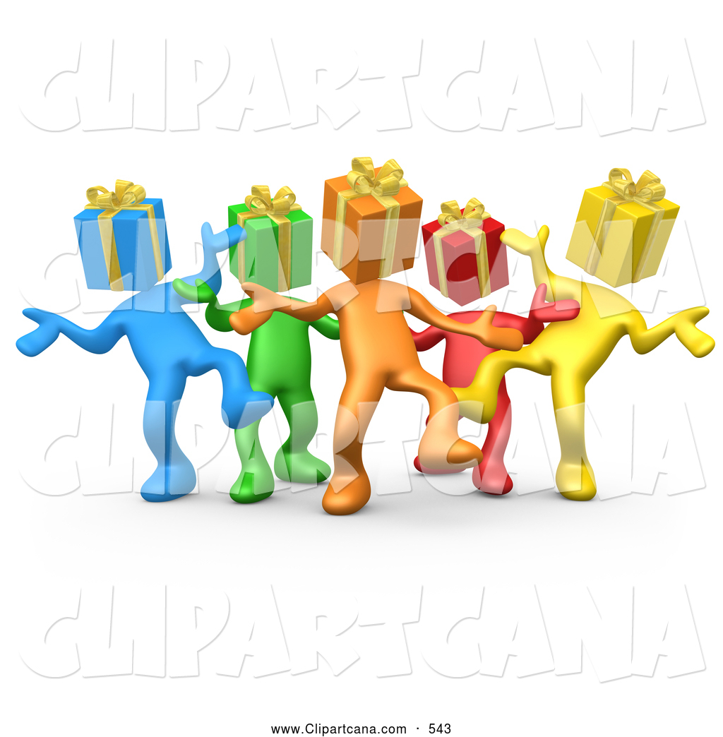 1024x1044 Clip Art Of A Group Of Diverse And Colorful People With Present