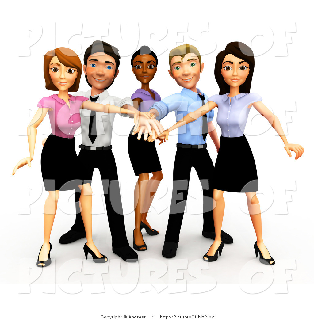 1024x1044 Clipart Of A 3d Diverse Business Group Stacking Hands By Andresr