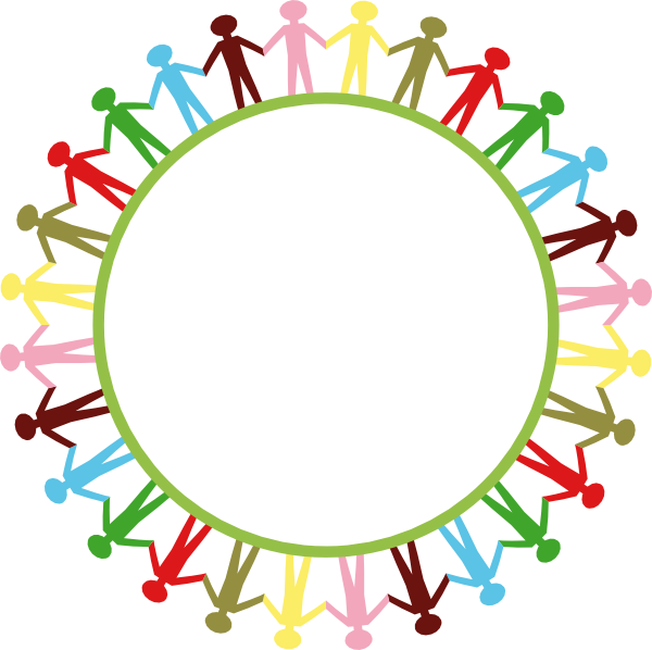 600x598 People Around Circle Holding Hands Clip Art