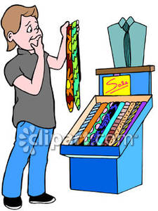 225x300 Man Picking Out Ties At A Store Royalty Free Clipart Picture