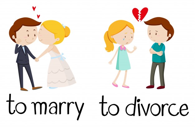 626x408 Opposite Words For Marry And Divorce Vector Free Download