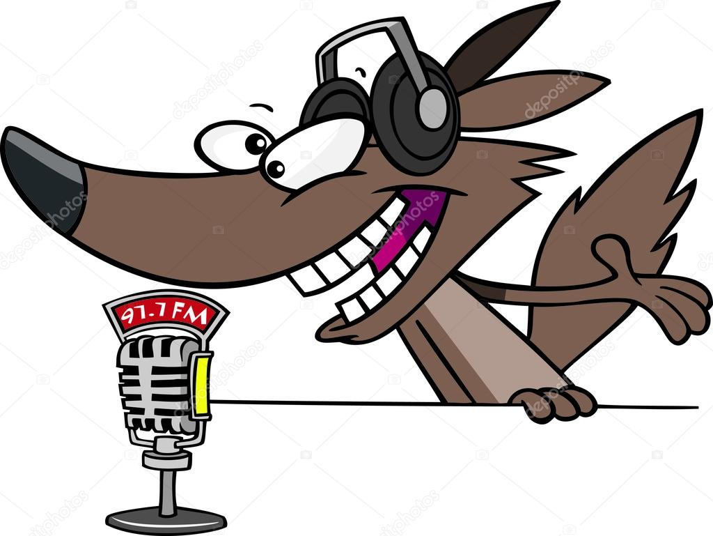 1024x769 Cartoon Wolf Radio Dj Announcer Stock Vector Ronleishman