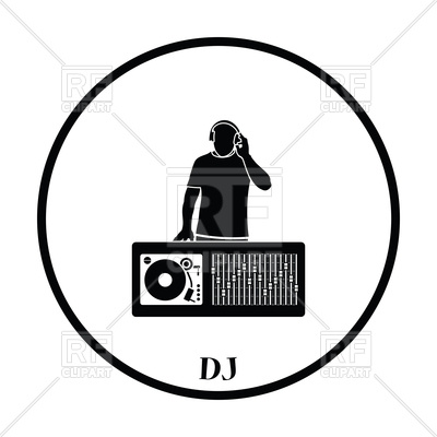 400x400 Thin Circle Design Of Dj Icon Royalty Free Vector Clip Art Image