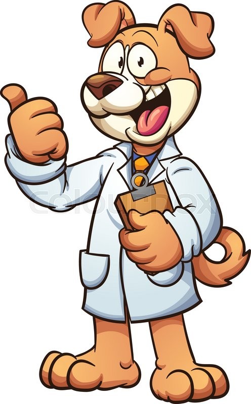 496x800 Dog Doctor Wearing A Medical Gown. Vector Clip Art Cartoon