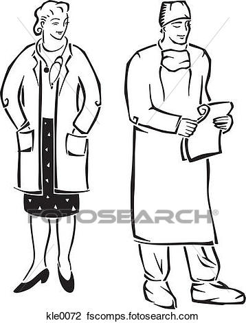 358x470 Clip Art Of A Doctor And A Surgeon Kle0072