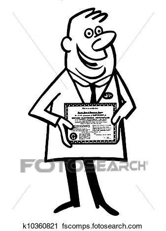 337x470 Clipart Of A Black And White Version Of A Cartoon Style