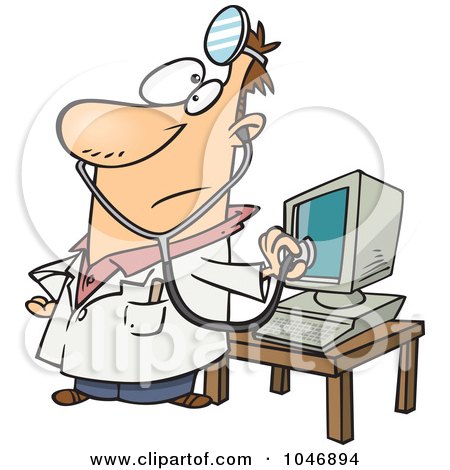 450x470 Royalty Free (Rf) Clip Art Illustration Of A Cartoon Computer