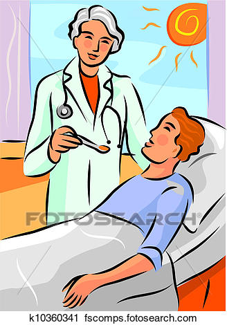 328x470 Clipart Of Doctor Spoonfeeding Medicine To A Bedridden Patient