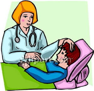 300x291 Doctor Wearing A Stethoscope Sitting By A Patient's Bed