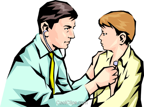 480x357 Doctor With Child Patient Royalty Free Vector Clip Art