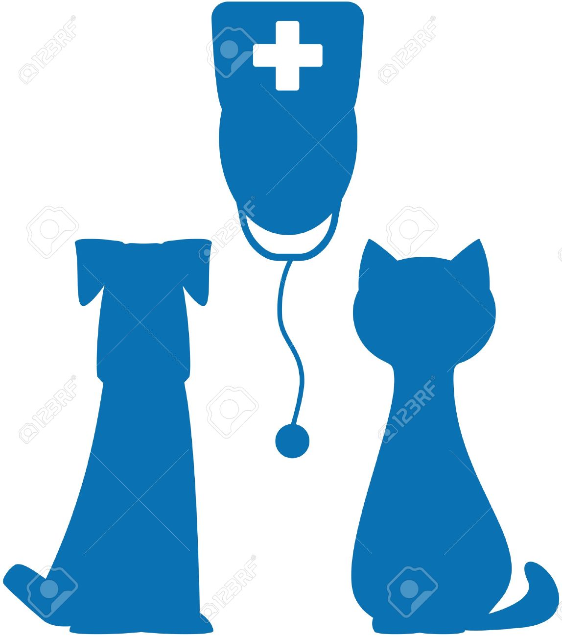1148x1300 Blue Symbol Of Veterinary Medicine With Doctor, Dog And Cat