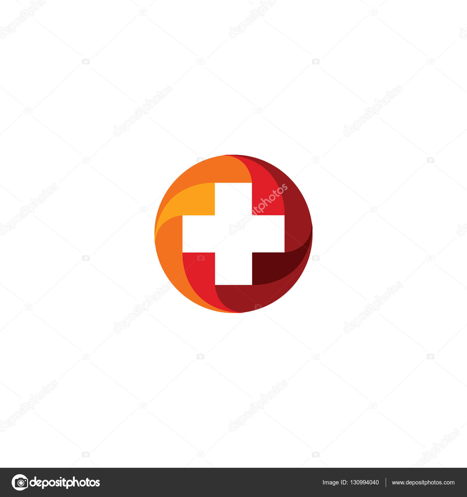 1600x1700 Red Vector Medical Cross Logo. Round Shape Logotype. Religious