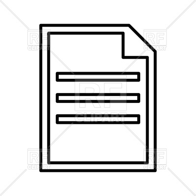 400x400 Document Outline On White Background Royalty Free Vector Clip Art