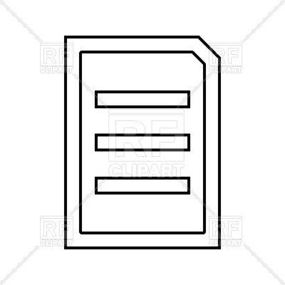 400x400 Document Sheet Outline Royalty Free Vector Clip Art Image