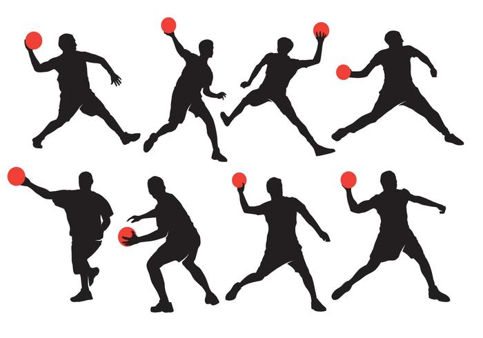 700x490 Dodgeball Silhouette Vectors